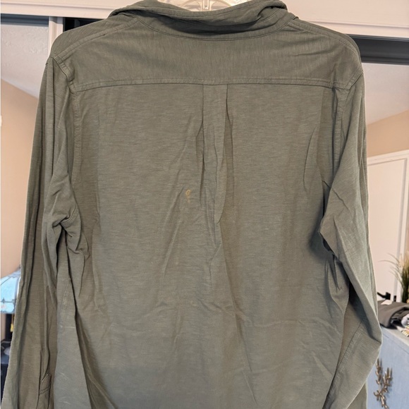 J. Crew Olive-Tone Garment-Dyed Slub Button Shirt - Picture 3 of 4